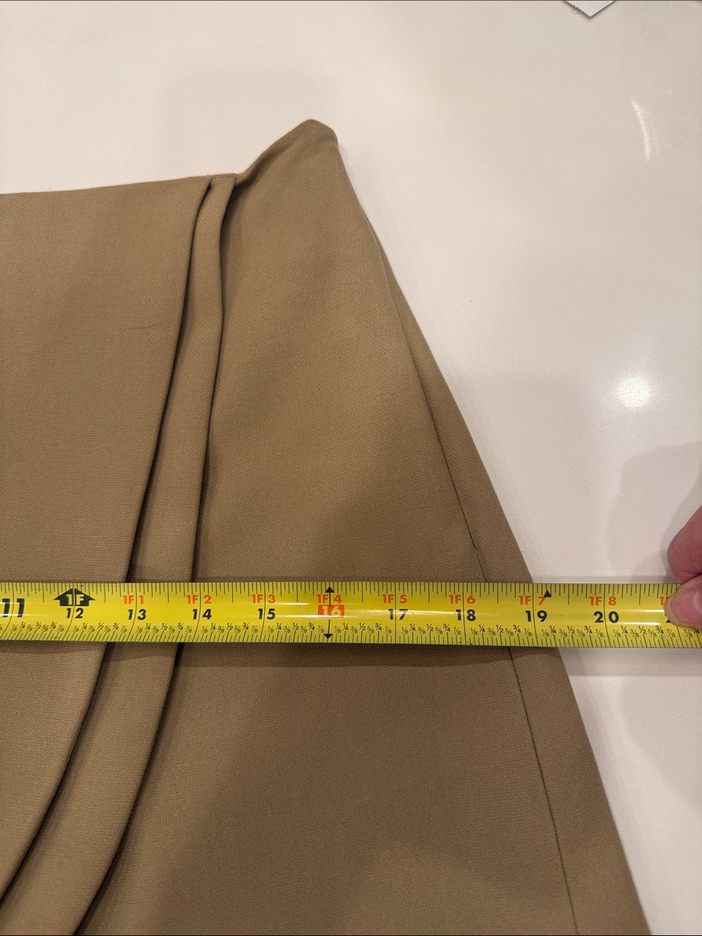 Women's Tan Skort with Wrap Front - Picture 9 of 11